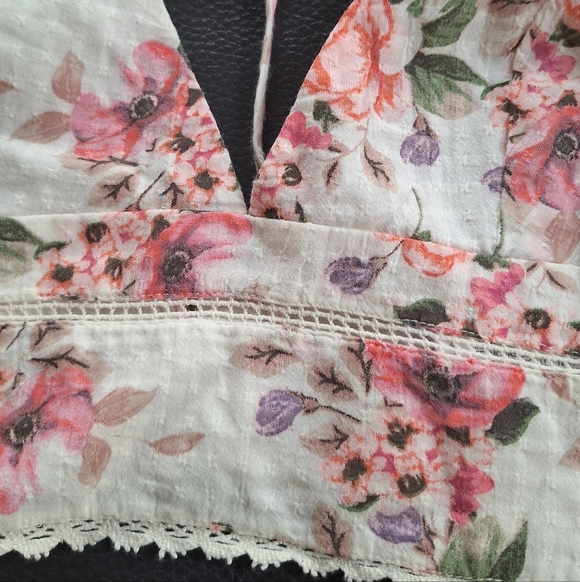 Zara Floral Tie Crop Top - Picture 6 of 13